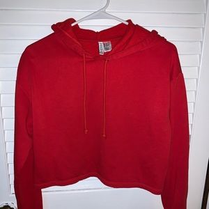Red cropped hoodie